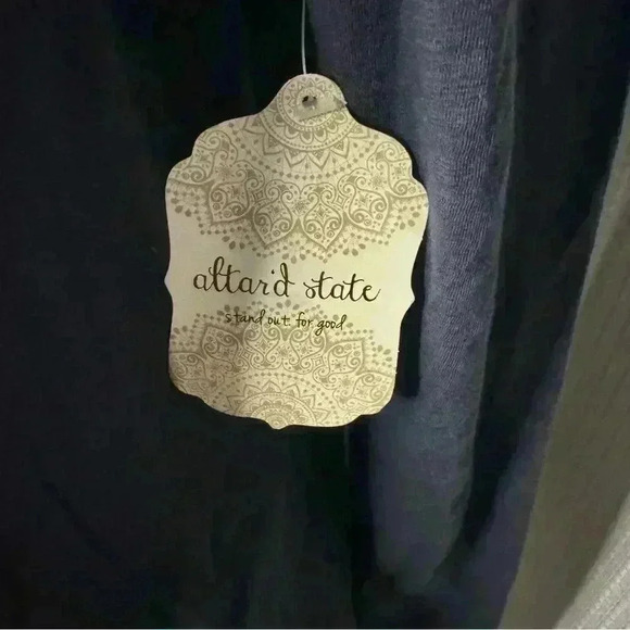 NWT Altar’d State Size S Long Sleeve Ruffle Trim Blue Cotton Tunic Brand New - Picture 3 of 11